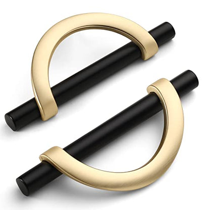 Amerdeco 10 Pack Black Brushed Gold Cabinet Pulls 5 Inch(128MM) Hole Centers Kitchen Cabinet Handles Hardware Kitchen Handles for Cabinets Cupboard Handles Drawer Pulls… - color: Black Brushed Gold, size: 5"/128MM Hole Center, style: 10 Pack