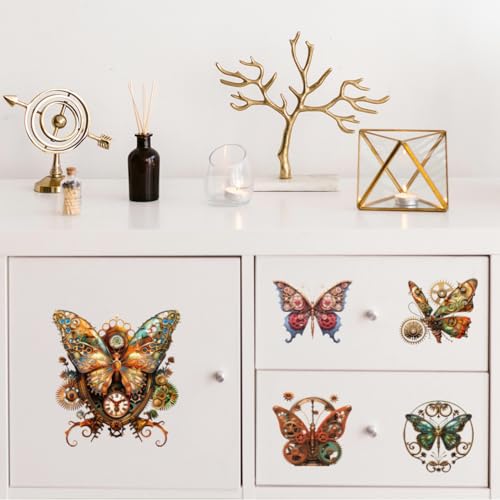 Peacoblue Mechanical Butterfly Rub On Transfers for Furniture Craft 6"x12" - style: Mechanical Butterfly