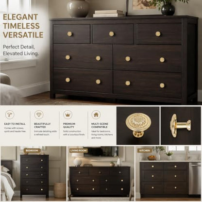 12 Pack Gold Dresser Drawer Knobs