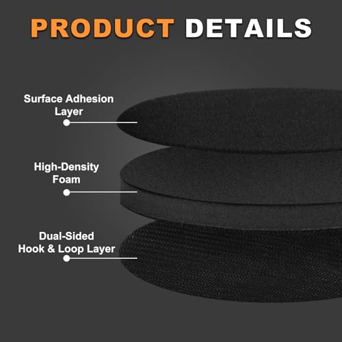 6-Inch No-Hole Interface Pad: 5 Pack Hook & Loop Foam Sanding Discs Backing Pads Replacement for Random Orbital Sander,Soft Density Sponge Round Cushion Buffer - style: 6" No-Hole Interface Pad