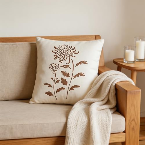 TIAMECH A4 Reusable Chrysanthemum Stencil for Painting - style: Two Daisy Tree