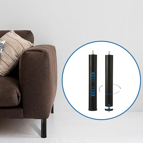 4PCS 10 Inch Metal Adjustable Furniture Legs, Aluminum Alloy Bed Legs Replacement, M10 Thread Sofa Replacement Legs for Cabinet, Cupboard, Desk
