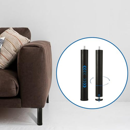 4PCS 10 Inch Metal Adjustable Furniture Legs, Aluminum Alloy Bed Legs Replacement, M10 Thread Sofa Replacement Legs for Cabinet, Cupboard, Desk