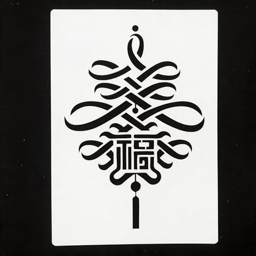TIAMECH A4 Reusable Chinese Lucky Knot Stencil for Painting - color: Chinese Lucky Knot