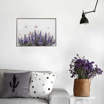 OLYCRAFT 3pcs/Set Lavender Rub on Transfers for Furniture and Crafts 6x12 inch Lavender Bush Decor Transfer Stickers Butterfly Rub on Decals for Wood Furniture Scrapbooking Home Decorations