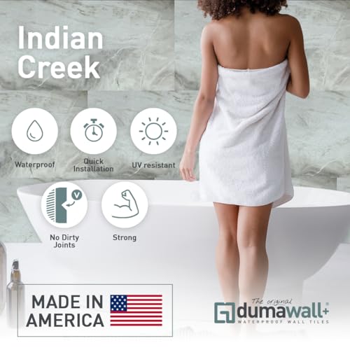 Dumawall+ Waterproof Wall Tiles Easy Install Indian Creek 8 Pack - color: Indian Creek, size: 8 Pack: 11.81" x 23.62"