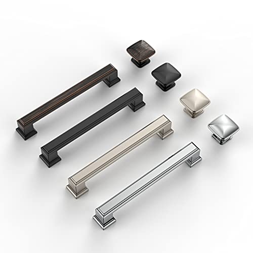 Amerdeco 10 Pack Polished Chrome Cabinet Hardware - 3-3/4" - color: Polished Chrome, size: 3.75" hole center, style: 10 Pack