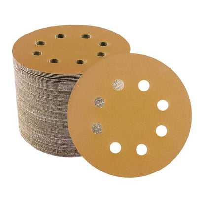 5-Inch Orbital Sander Discs, 8-Hole Pattern, 100-Pack, Hook and Loop Sandpaper for DA Sanders, Paint and Wood Finishing (220 Grit-100 PCS) - style: 220 Grit-100 PCS