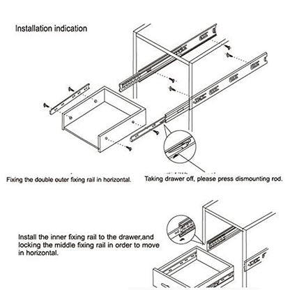 Gobrico 24-Inch Rear/Side Mount Drawer Slides, Soft Close Ball Bearing Drawer Slides and Glides with Brackets, Full Extension Heavy Duty Cabinet Dresser Runners, 10Pairs - size: 24 Inch