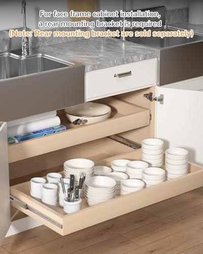 Chibery 14" Side Mount Soft Close Drawer Slides, Full Extension, 10 Pairs - size: 14 Inch