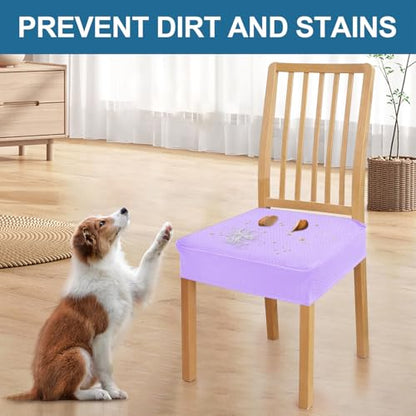 Smiry Waterproof Seat Covers for Dining Room Chairs, Set of 2 - color: Lavender, size: Set of 2