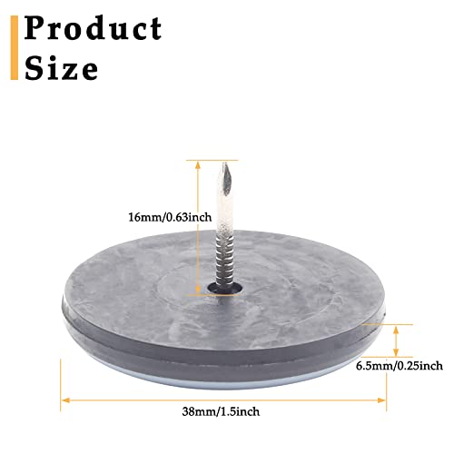 16Pcs 1-1/2 Inch Nail On Furniture Sliders
