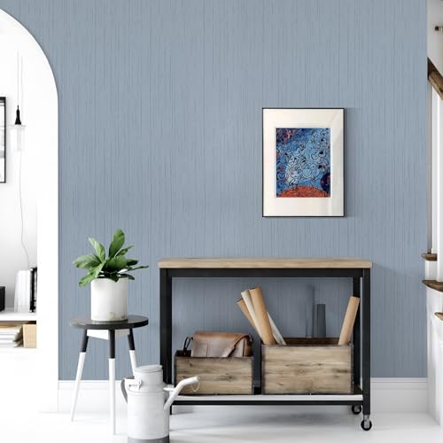 Grasscloth Peel and Stick Wallpaper Grey Blue Contact Paper 15.7in X 118in - color: Grey Blue, size: 15.7" x 118.1"