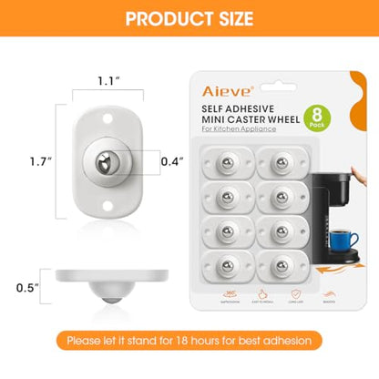 Aieve Appliance Rollers, 8 Pack Small Appliance Sliders for Easy Moving - color: Silver, size: 1 Ball Bearing