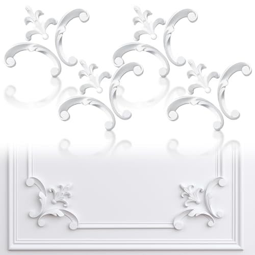 Pangda 4pcs Corner Wall Molding French Style Wainscoting Panel,Fleur De Lis - color: Fleur De Lis Style