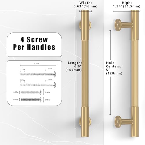 10 Pack Champagne Bronze Cabinet Pulls 5 Inch(128mm) Honey Bronze Kitchen Cabinet Handles Solid Heavy Duty Drawer Pulls - color: Champagne Bronze, size: 5" Hole Center