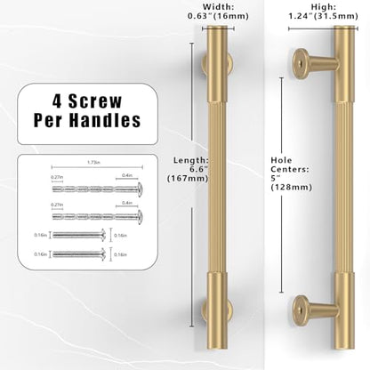 10 Pack Champagne Bronze Cabinet Pulls 5 Inch(128mm) Honey Bronze Kitchen Cabinet Handles Solid Heavy Duty Drawer Pulls - color: Champagne Bronze, size: 5" Hole Center