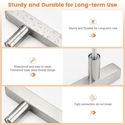 Probrico Brushed Nickel Cabinet Pulls & Handles 3" CC Square 5 Pack - color: Brushed Nickel, size: Hole Center: 76mm(3inch)