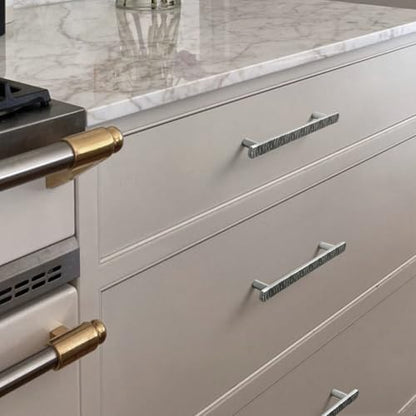 Goo-Ki 3-3/4 Inch （96mm） Hole Centers Luxurious & Sturdy Zinc Alloy Cabinet Handls,Satin Nickel Cabinet Pulls for Kitchen,Drawer,Cupboard & Wardrobe,6 Pack - color: Satin Nickel, size: 3.8 inch (96 mm) Hole Centers, style: Pulls With No Backplate