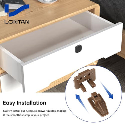 LONTAN 10 Pack Plastic Drawer Slides and Guides for Commercial Kenlin Rite-Trak I Replacement Dresser Glides Tracks for Center Mount Rails - size: 10 Pack