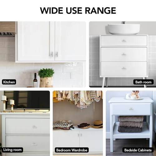10 Pack Brushed Nickel Cabinet Knobs 2 Inch Silver Square Drawer Knobs - color: Brushed Nickel&square