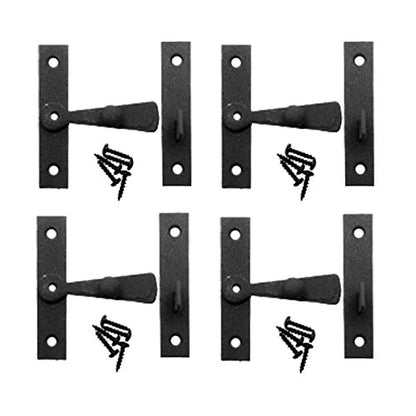 Cabinet Catch Black Wrought Iron .375in Offset 2.5in W Set of 4 - color: Wrought Iron Offset, size: Pack of 4