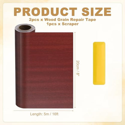 HARFINGTON Wood Grain Repair Tape 8" x16ft Self-Adhesive Repair Patch - color: Walnut, size: 8" x 16ft
