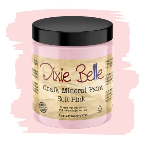Dixie Belle Paint Company Chalk Mineral Paint - Soft Pink (8oz) - color: Soft Pink, size: 8 Fl Oz (Pack of 1)