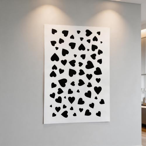TIAMECH A4 Reusable Love Heart Stencil for Painting - color: Love Heart