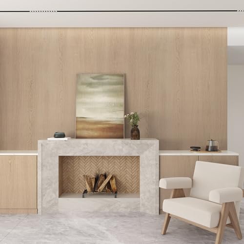 15.7"x354.3" Light Wood Peel and Stick Wallpaper Self Adhesive Removable - color: Beige, size: 15.7" x 354.3"