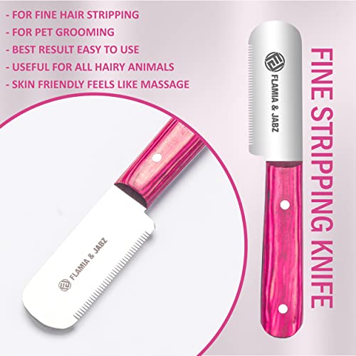 FJ Professional Stripping Knife, Right handed, 3 inch blade (Stainless Steel) (Fine, Pink) - color: Pink, size: Fine