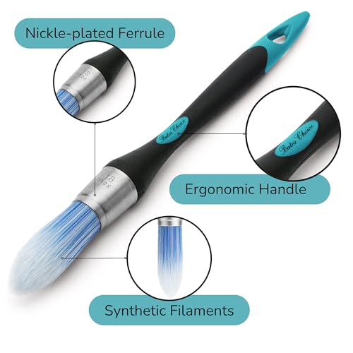 Bates- Trim Brush, 0.75 Inch, Edge Painting Tool, Trim Paint Brushes, Trimmer Edger, Trim Brush - color: Blue-black, size: 0.75 inch, 1 Pack