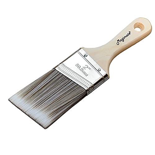 Magimate Stubby Paintbrush Shortcut Trim Angled Sash Wooden Short Handle Stain Brush 2 Inch