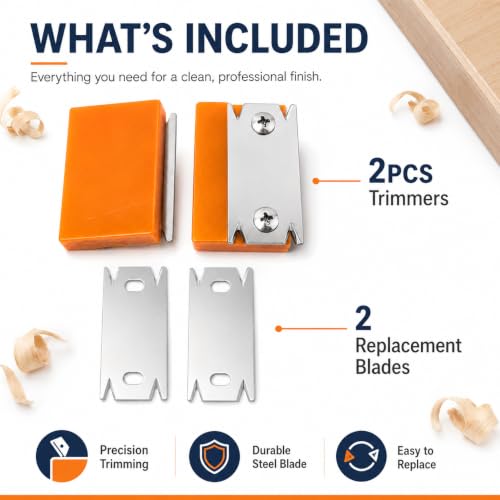 2PCS Edge Banding Trimmer with 2 Replacement Blades