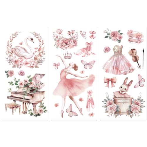Peacoblue Ballet Rub On Transfers for Furniture Craft 6"x12" - style: Ballet