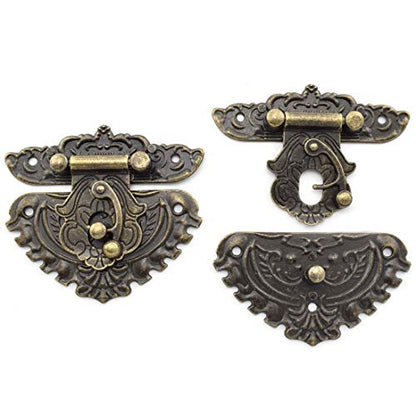 SDTC Tech Retro Jewelry Box Hinge and Engraved Hasp Latch Kit - color: B2E4