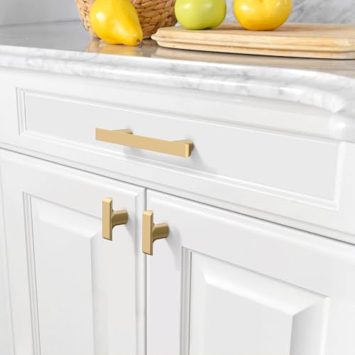 Amerdeco 10 Pack Champagne Bronze Cabinet Pulls 3 Inch(76MM) Hole Centers Kitchen Cabinet Handles Hardware Kitchen Handles for Cabinets Cupboard Handles Drawer Pulls ZH0028 - color: Champagne Bronze, size: 3"/76MM, style: 10 Pack