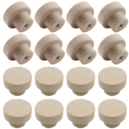 Wood Cabinet Knobs, Flat Top Round, 35mm, 16Pcs - size: 35 mm