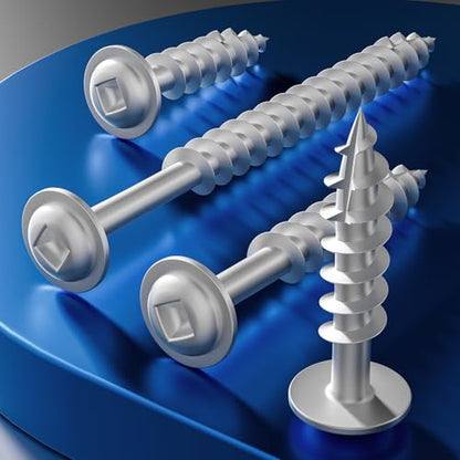 Wensilon Pocket Hole Screws, #8 x 3, Square Drive, White, 1lbs 65pcs - color: Silver, size: 8*3"