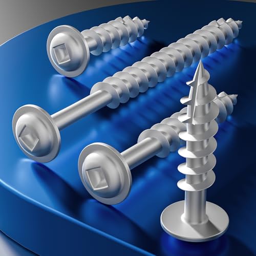Wensilon Pocket Hole Screws, #8 x 3/4", Square Drive, White, 1lbs 200pcs - color: Silver, size: 8*3/4"