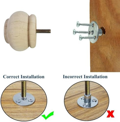 4PCS Wood Furniture Legs 2.56 inches Furniture Legs with Bolt Walnut Sofa Legs Couch Legs Replacement for Legs for Piano Bench, Chest-Turned-Coffee Table (Lantern Shape Unfinished) - color: Lantern Shape Unfinished