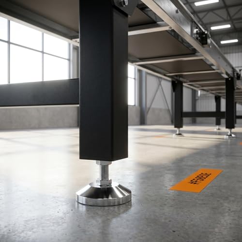 Heavy Duty 3300 lb Solid Carbon Steel Leveling Feet M16 Thread - size: D80xM16x80,2 Pack