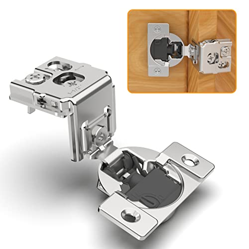 Chibery 10 Pack 1-1/2" Overlay 4D Soft Close Concealed Hinges for Face Frame Door, Adjustable Closing Speed, Smooth Slow Self Close Hinges, Satin Nickel, 105° Open Angle Stainless Steel Cabinet Hinges - color: 10 Pack, size: 1-1/2 inch Overlay