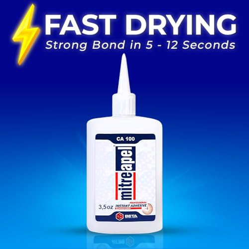 MITREAPEL CA Glue with Activator (3x1.7oz-3 x 6.7 floz)Instant Bond Professional Cyanoacrylate Adhesive and Super Glue Accelerator for Woodworking ,Ceramic,3D Printing,Glass, DIY&Craft, Plastic,Repair - size: 3 Pack