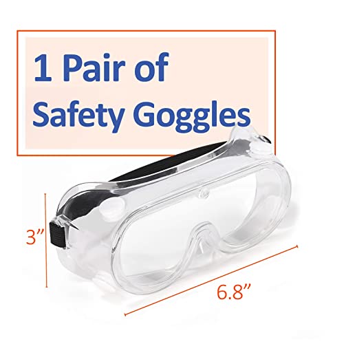 UNCO- Safety Goggles Over Glasses, Protective Goggles, Anti Fog, Work, Safety Glasses Over - color: Clear Adjustable, size: 1 Pack