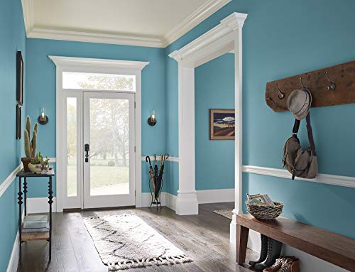 KILZ TRIBUTE Paint & Primer, Interior, Satin, Dusty Turquoise, 1 Gallon - color: DUSTY TURQUOISE, size: 128 Fl Oz (Pack of 1)