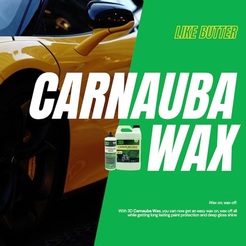 3D Carnauba Wax – Liquid Brazilian #1 Grade Wax for Deep Gloss & UV Protection | Easy Application | Safe on All Paint | Non-Staining Formula | Made in USA | 1 Gallon - size: 128 Fl Oz (Pack of 1)