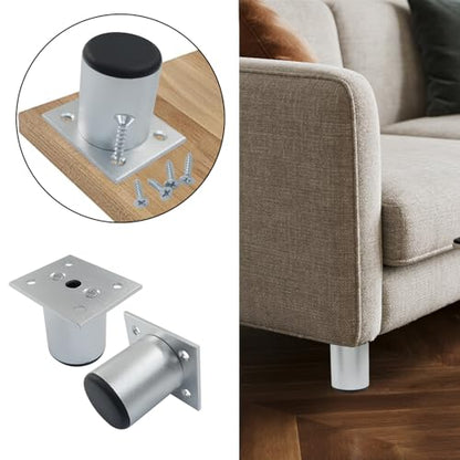 2 Inch Aluminum Alloy Furniture Legs, Silver, 4 Pcs - color: Silver, size: 2 Inch