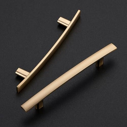 30 Pack Champagne Bronze Cabinet Handles, 4" Hole Center Curved Pulls - color: Champagne Bronze, size: 4" Hole Center