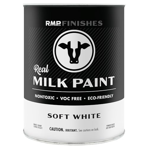 RMP Finishes Real Milk Paint Powder for Wood Furniture, Cabinets, Walls, Brick, and Stone, Matte Finish, Water-Based, Organic, Soft White, 1 Quart - color: Soft White, size: 32 Fl Oz (Pack of 1)